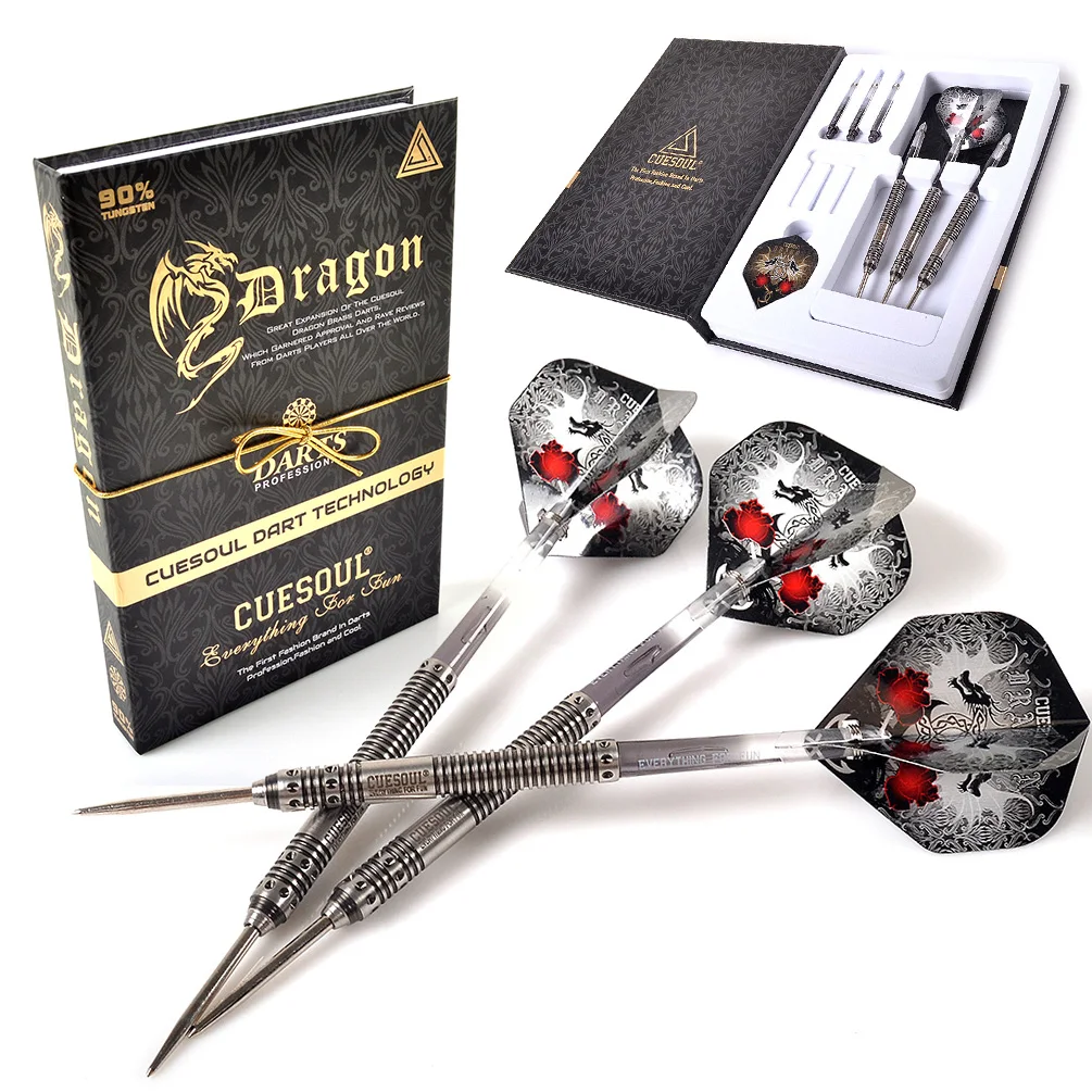 CUESOUL Drachen 22g/24g/26g Wolfram Stahl Tip Darts, dart Barrel mit Grau Titan Beschichtet