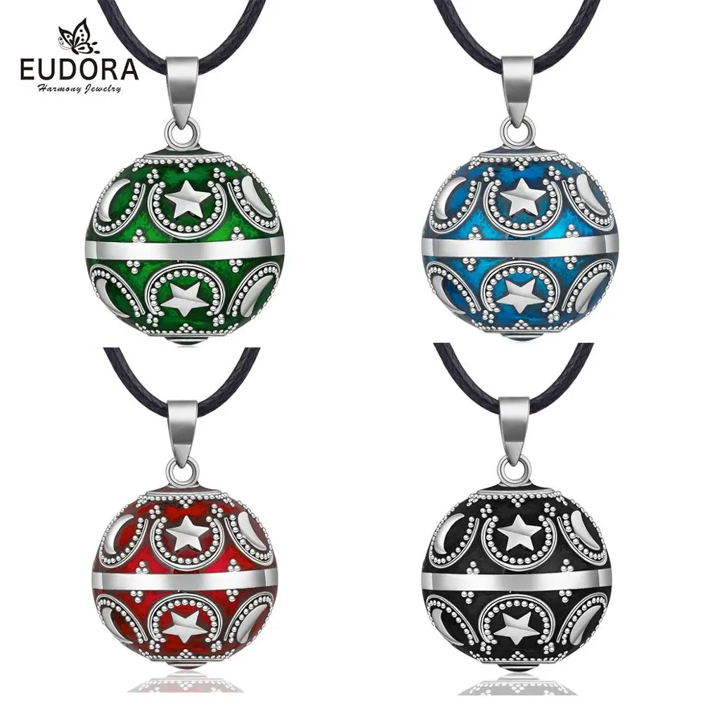Eudora Harmony Ball Luna estrella carillón sonido Bola colgante collar Musical sonido carillón bola para mujeres embarazadas joyería B247