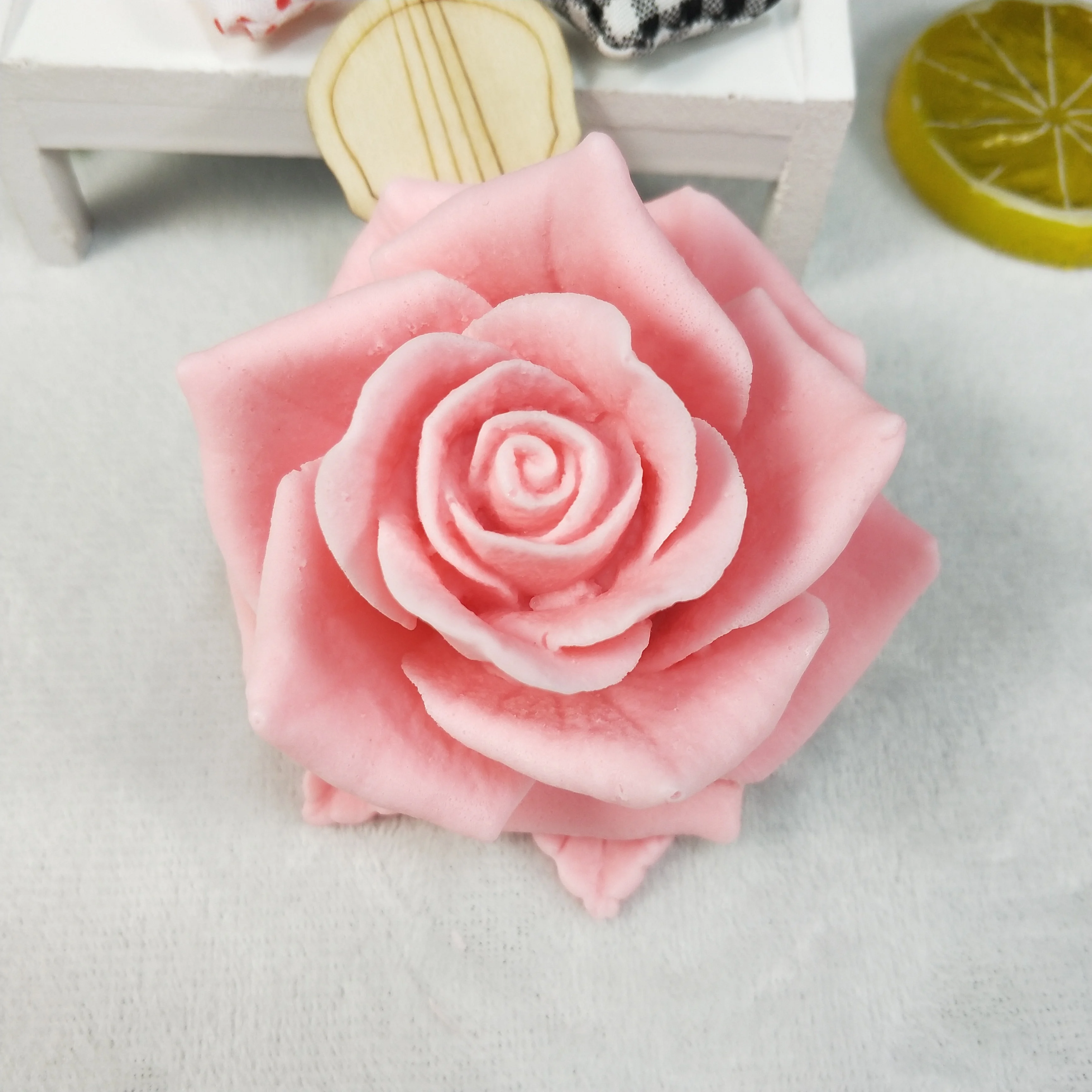 Molde de silicona 3D con hermosa flor rosa, ramo de rosas, moldes para jabón, arcilla, resina, yeso, vela de Chocolate