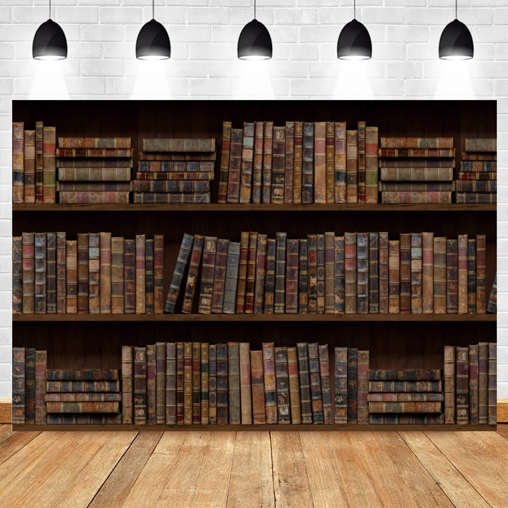 

Yeele Bookshelf Backdrop Bookcase Backdrops Library Backdrop Office Backdrop for Video Conference Vintage Party Background Books