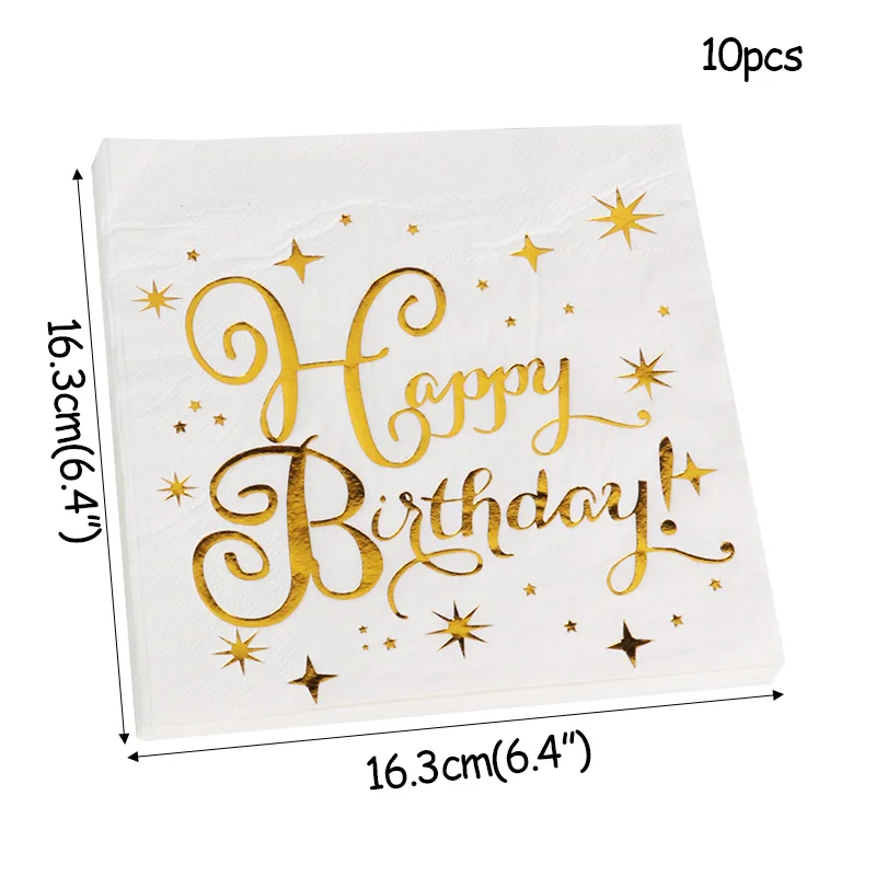 WEIGAO Gold Star Disposable Paper Plates Cups Straw and napkins Tableware Sets for Adult Kids Birthday Party Supplies Gold Theme image 5