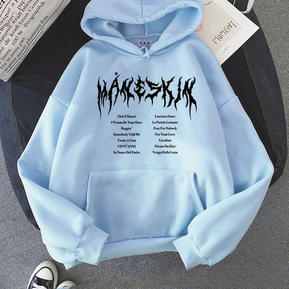 Maneskin Unisex Streetwear Hoodie Men\'s Hooded Sweatshirts Branded Men\'s Clothing Fashion Oversized Hoodies Women Tops Clothes