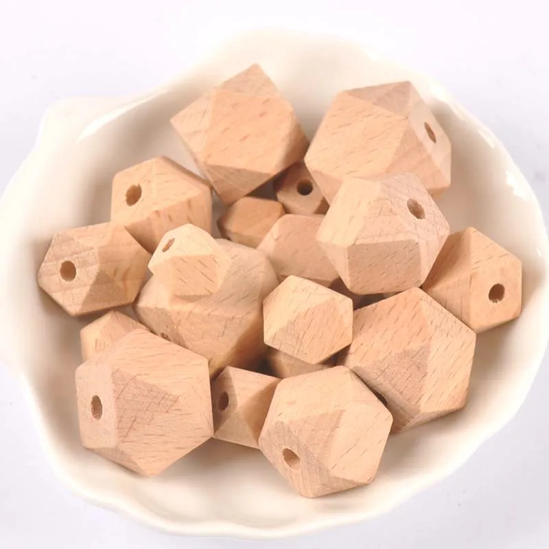 10-20mm natural Beech Wooden Cube unfinished geometric Beads For Jewelry making For Pacifier Clip  Chain  Accessories MT2230