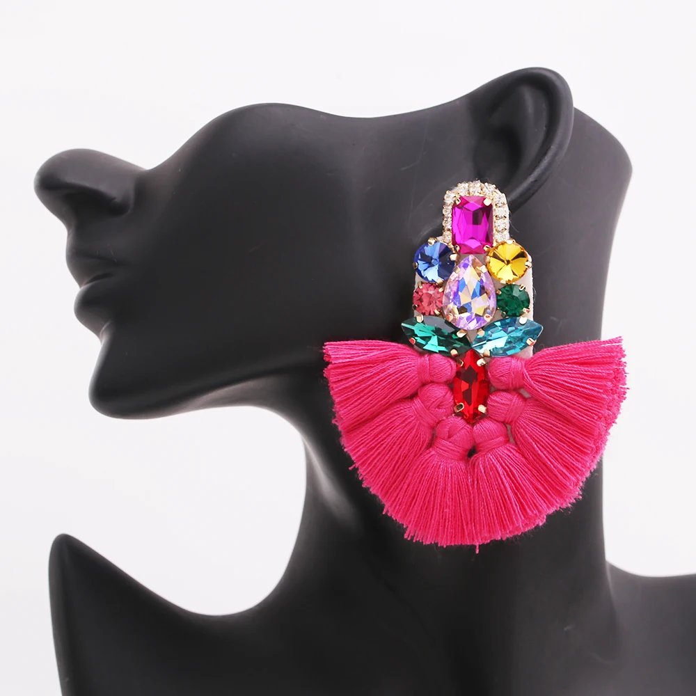 Aretes Boho Statement Bohemian Big Fringed Tassel Drop Earrings For Women Handmade Ethnic Shell Beads Dangle Earrings Brincos