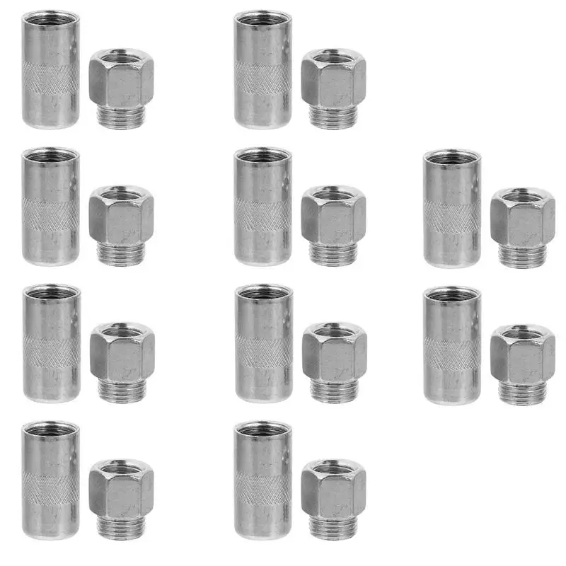 10Pcs Grease Tip Coupler Kit Replacement 4 Jaw Type Grease Tip Coupler Kit High Hardness Grease Tip Coupler Kit Kit Grease Tip