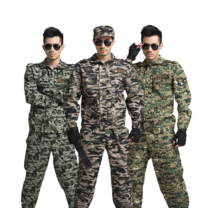 Jungle Camouflage Suit Camo Hunting Suit Male  Hiking Training Labor Insurance Camouflage College  Training