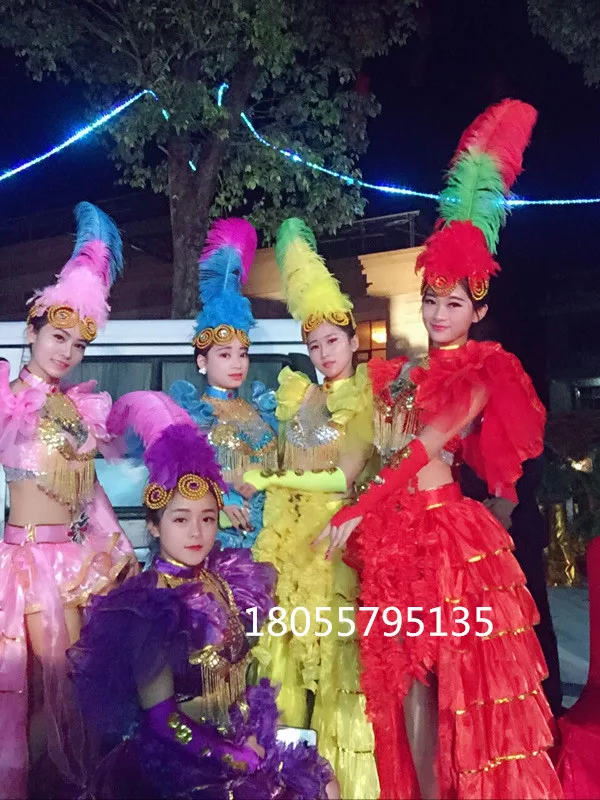 Carnival opening dance big swing skirt Modern Spanish stage dance costumes stage show performance wear