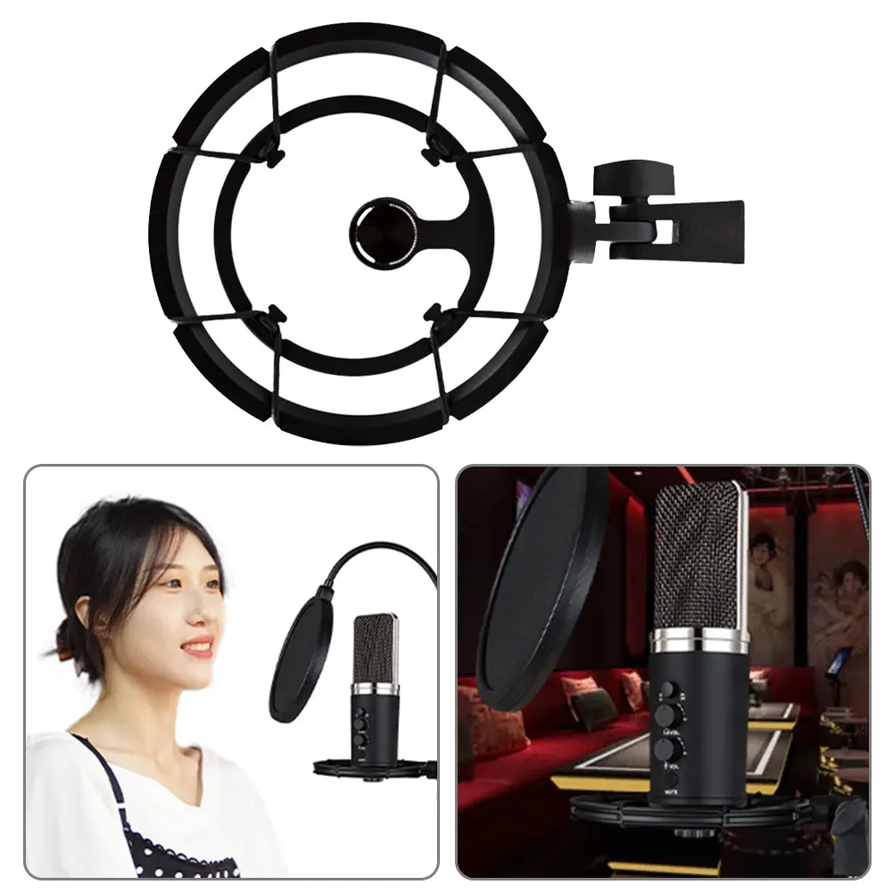 สตูดิโอบันทึกเสียงไมโครโฟน Shock Mount สถานีวิทยุสดสตรีมมิ่ง Anti Vibration Noise ซ่อนทนทาน Universal