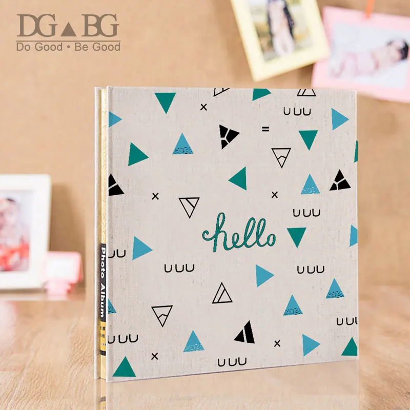 

Photo Album Linen Hardcover Book Magnetic Scrapbook Burlap Cover Self Adhesive Diy Memory Albums Cartoon Rabbit Mother And Baby