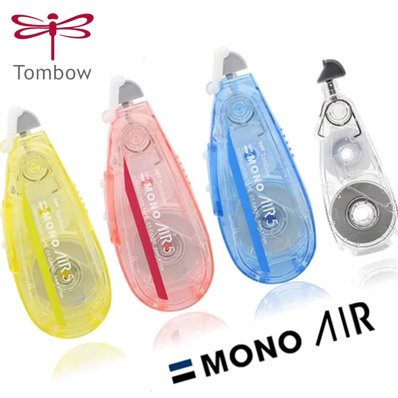 Tombow-fita corretora kawaii, 10m de velocidade, 3 peças, mono, transparente, para estudantes, usa fita de substituição, núcleo