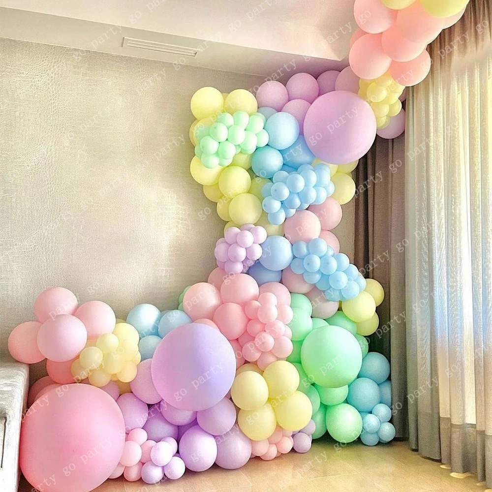 

175pcs Pastel Macaron Color Balloon Garland Matte Rainbow Air Globos Kit Adult Wedding Baby Shower Kids Birthday Party Decor