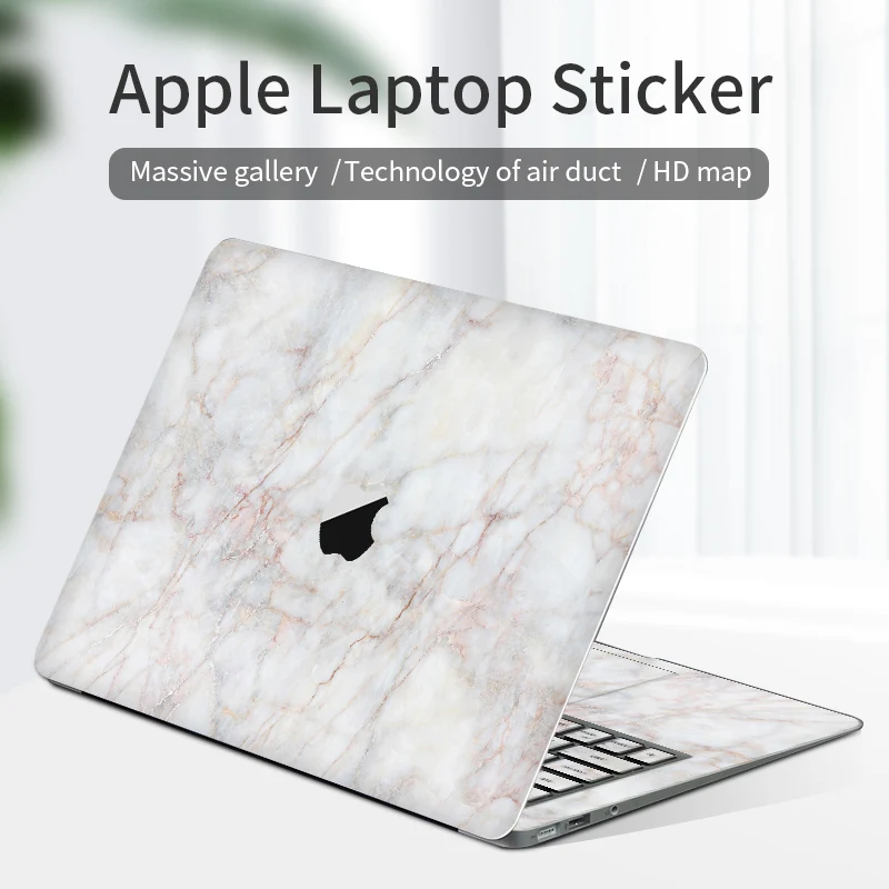 Marble Cover Laptop Sticker DIY Simple Notebook Skin Easy To Stick Waterproof Precision Cut Protective Film for A1278/A1465 etc