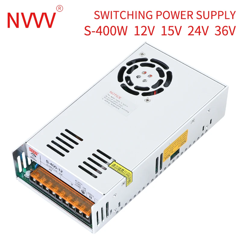 NVVV S-400w Switching Power Supply Source Transformer AC 110V/220V to DC 12V 15V 24V 36V 48V for CCTV Camera LED Strip