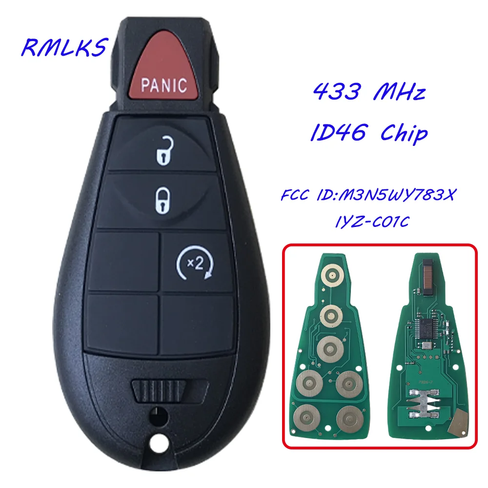 NEW FOR CHRYSLER FOR DODGE RAM 1500 2500 3500 PICKUP REMOTE START KEYLESS REMOTE KEY FOB FOBIK M3N5WY783X IYZ-C01C