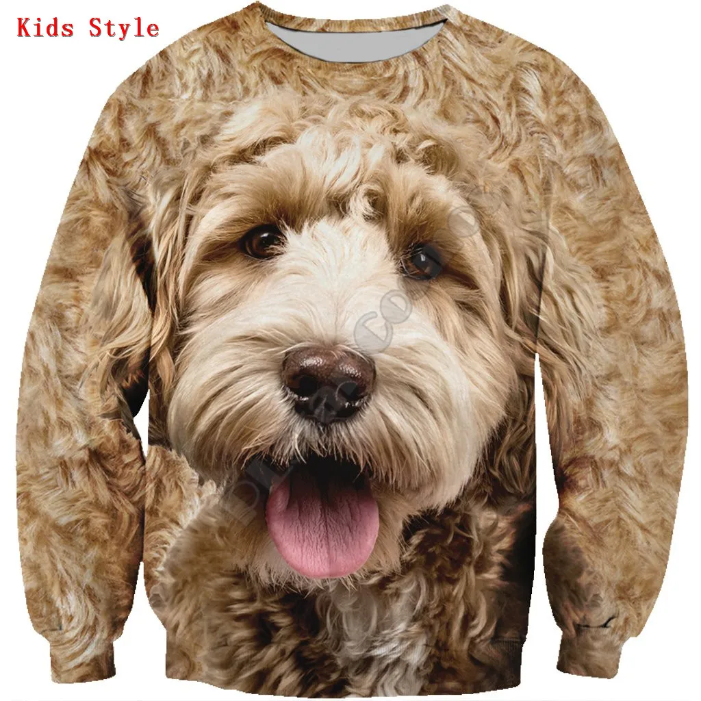 

Labradoodle Kids Sweatshirt 3d printed Hoodies Pullover Boy For Girl Long Sleeve Shirts Kids Funny Animal Sweatshirt