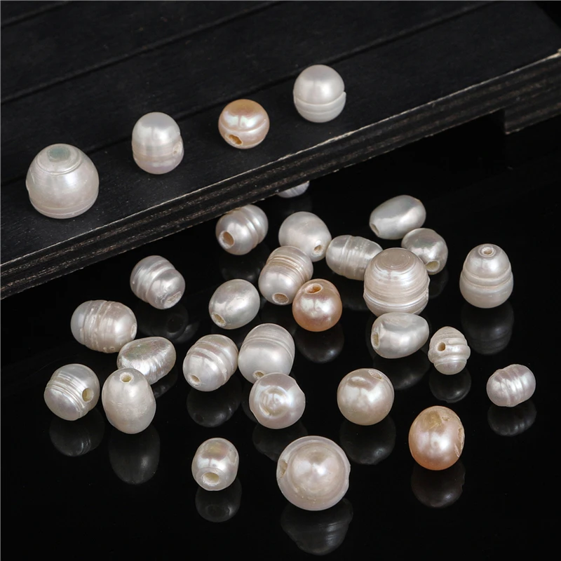 Big Size Round Natural Freshwater Pearl Beads Large Hole Rice Pearl Beads for Bracelet Necklace Earrings DIY Jewelry Making