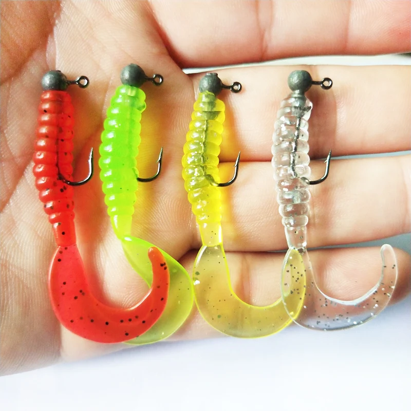 1pcs soft lure Worm Wobblers Fishing Lure 55mm 2.3g Aritificial Silicone salt Smell Bass Pike Fishing Jigging Bait Carp Fishing