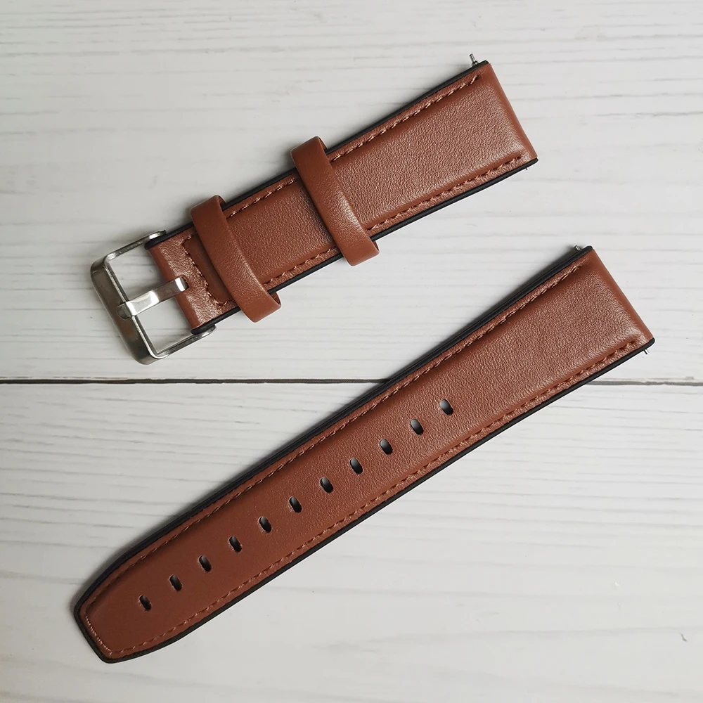 Watch Band 22mm Genuine Leather Strap For Huami Amazfit GTR 47mm Stratos 2 2S 3 Watch Strap Replacements GTR2 Watch Mens Strap