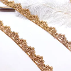 Width:2.2cm (0.88 inch) Gold Line Lace Embroidery Fashion Lace Wedding Dress Accessories(ss-2093)