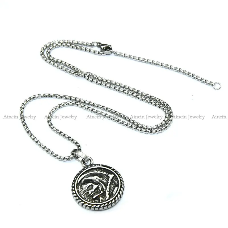 Fashion Men's Punk Jewelry Skull Head Sickle Death Stainless Steel Pendant Necklace 20pcs/lot