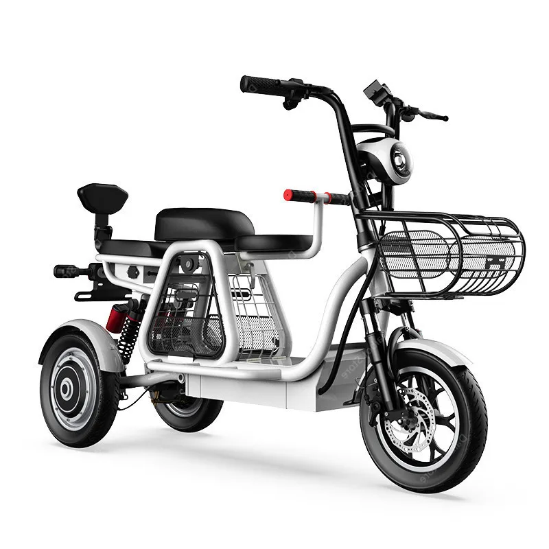 Daibot Electric Scooter Tricycle Three Wheels Electric Scooters 12\'\' Parent- child White/Blue/Black/Red Adult Electric Bicycle