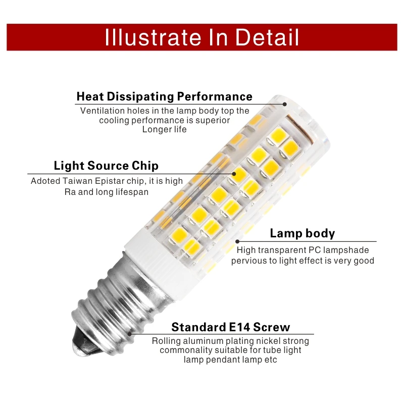 2 Pcs/lot LED E14 3W 4W 5W 7W 220V-240V Mini Jagung bola Lampu 2835SMD 360 Balok Sudut Menggantikan Halogen Lampu Gantung Lampu LED