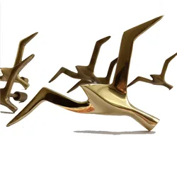 Luxury Pure Copper Sea Mew Bird Seagull pigeon Hanging Wall Decoration Retro Industrial Style Living Room Sea Gull Creative Gift