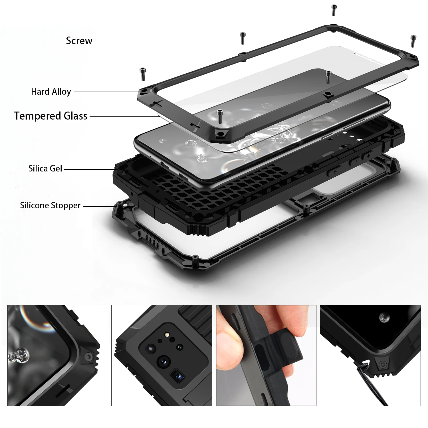 With Bracket+Full Protective For Samsung S20+/S20 Ultra Case Kickstand Dual Layer Protective Shockproof Cover For S20+/S20 Ultra