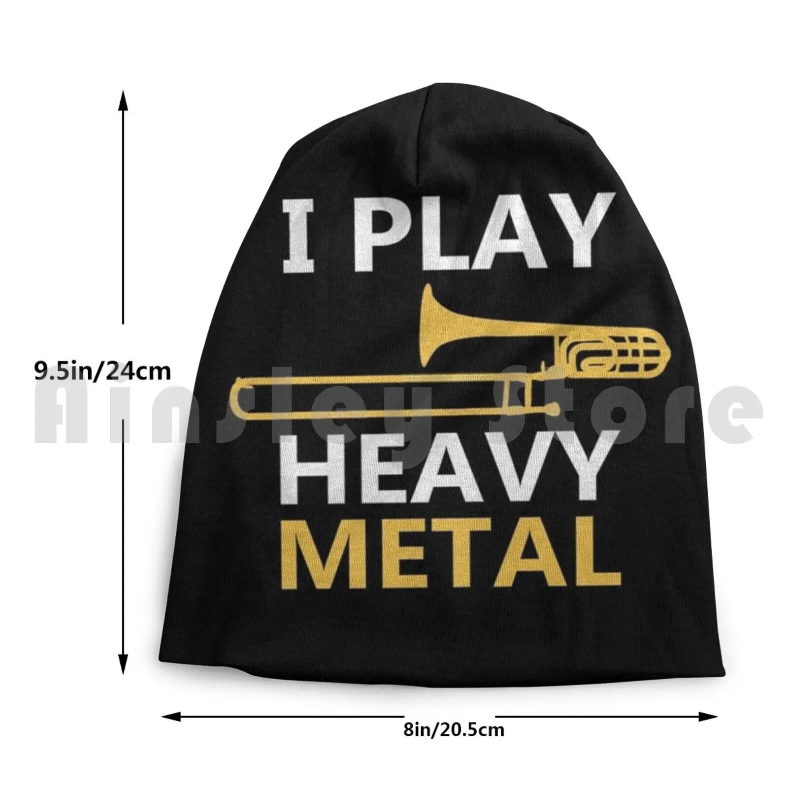 Ich spiele Heavy Metal-Posaune Music Player Shirt Mützen Strick mütze Hip Hop Band Posaune Player Musik