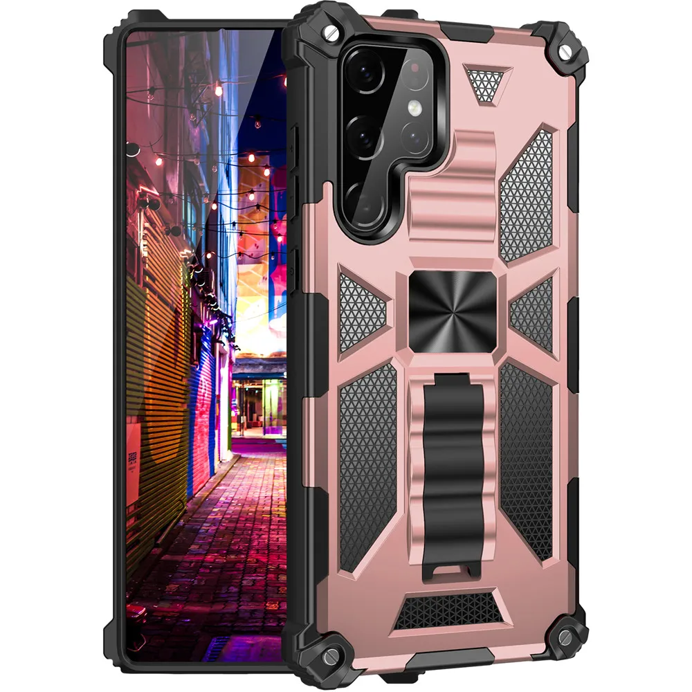 Military Hard Armor Shockproof Case For Samsung Galaxy S26 Ultra S25 FE S24 S23 S22 S21 A57 A17 A15 A16 A56 Kickstand Back Case