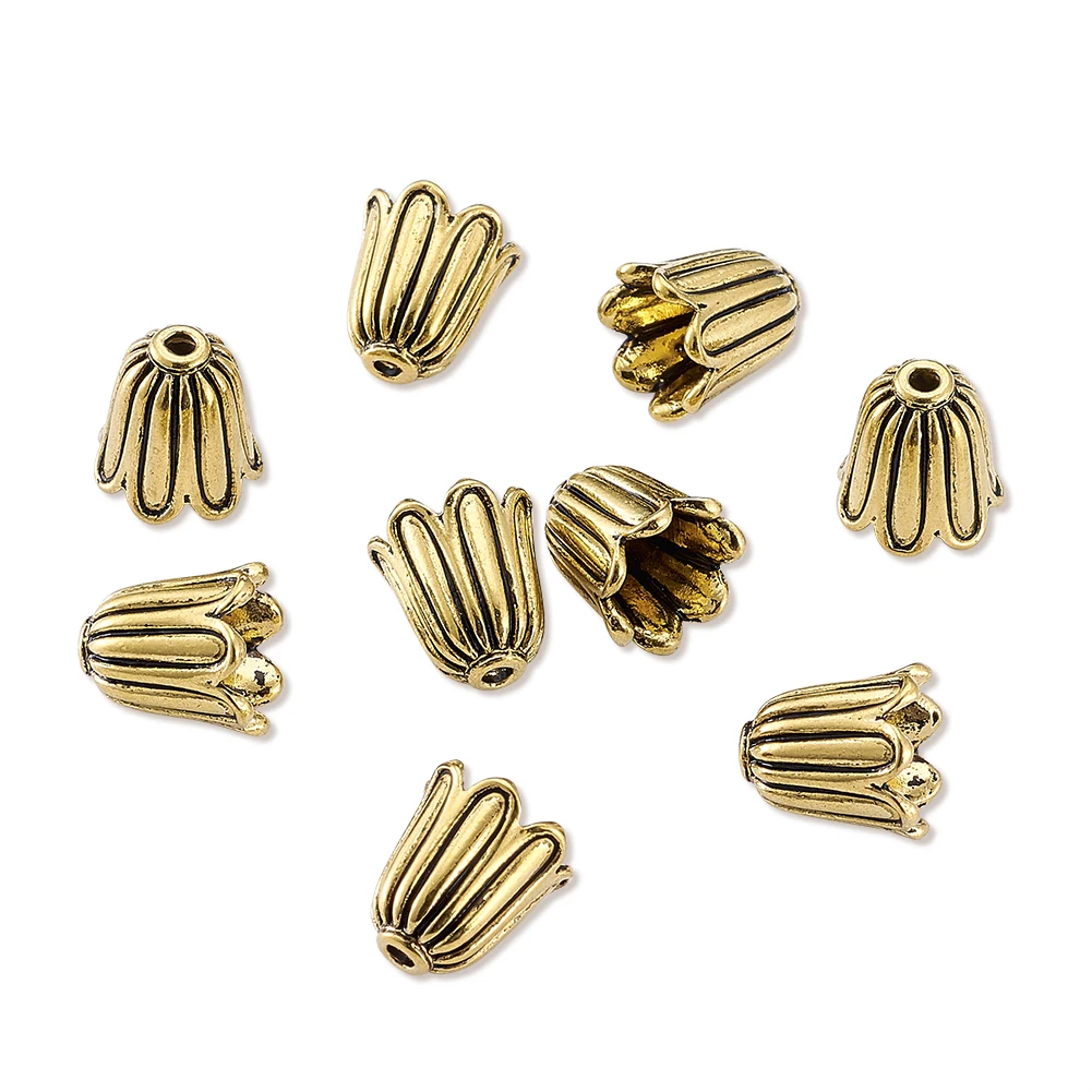 20pcs 10mm Tibetan Style Flower Alloy Bead End Caps for Jewelry Making For Jewelry Making Findings Needlework DIY Accessories