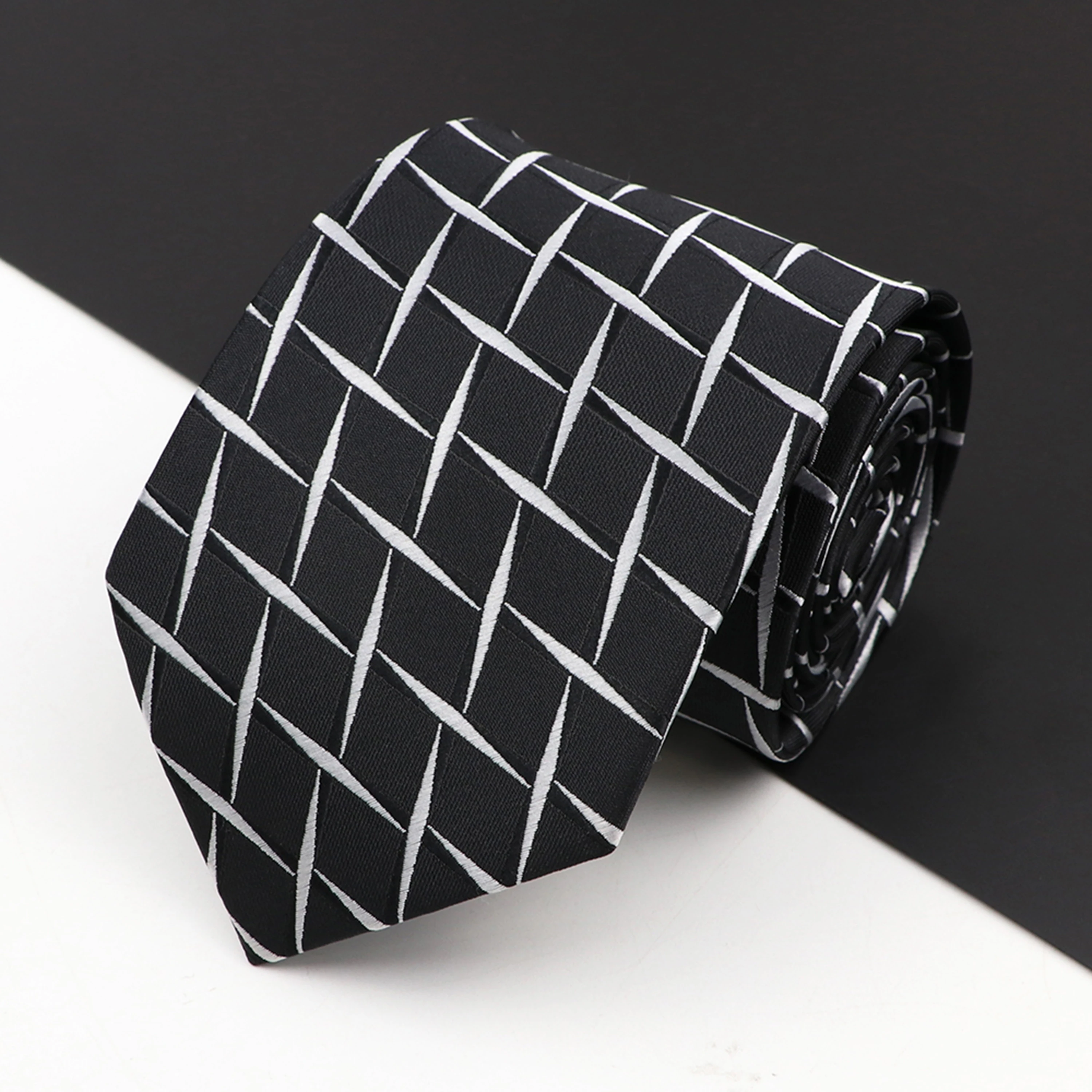 8cm New Men\'s Classic Neck Ties Casual Striped Plaid Suits Tie Gravatas Red Blue Black Mens Neckties For Business Wedding Gift