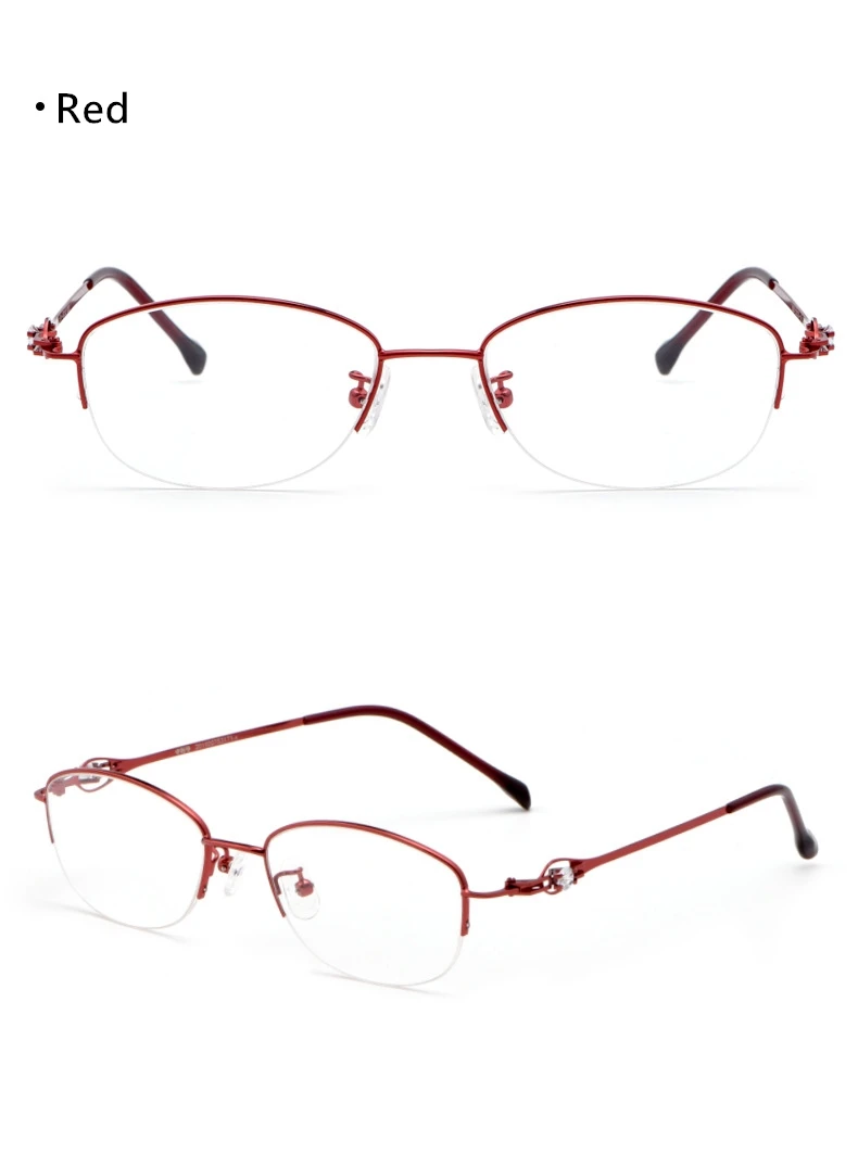 YIMARUILI Mode Ultra Licht Legierung Halb Rahmen Gläser Myopie Und Hyperopie Optische Brillen Rahmen Frauen 8020Z – Detail 8