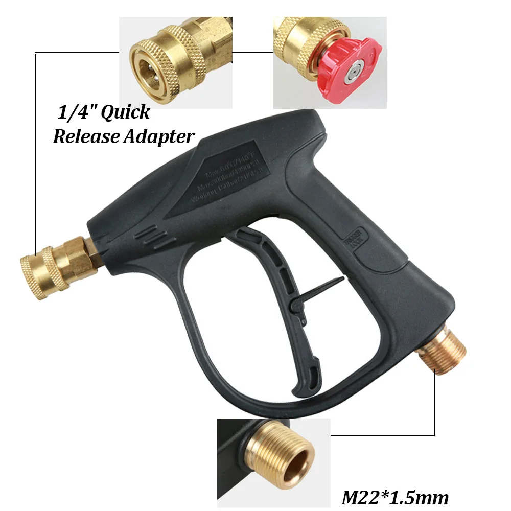 High Pressure Washer Pressure Water Gun With M22x1.5MM Thread Connector Car Washer Spray Gun Car Cleaning Tools