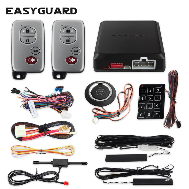 

EASYGUARD Handsfree Lock Unlock Car Alarm System Start Stop Button Keyless Entry Remote Starter Central Lock Auto Alarm