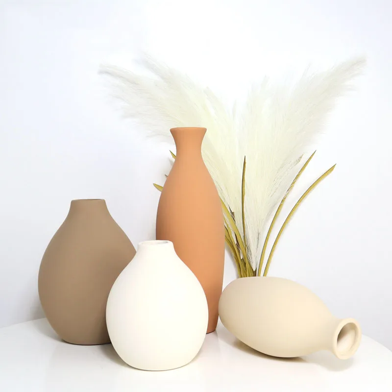 

Home Ceramic Vase Nordic Style Tabletop Flower Pot Dried Flowers In The Living Room Vase Jarrones декор для дома