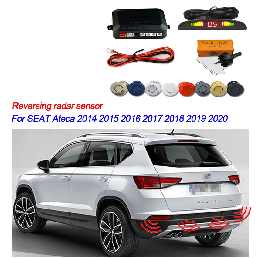 

Car reversing radar 4 sensor kit For SEAT Ateca2014 2015 2016 2017 2018 2019 2020 LED reversing monitoring display system