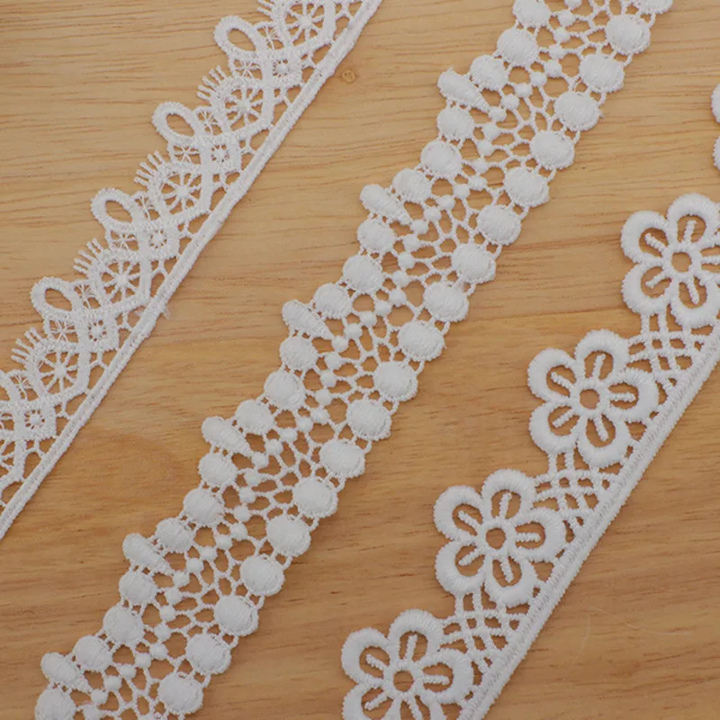 

White Mesh Embroidery Flower Fabrics Lace DIY Silk Fabrics Wedding Lolita Children's Clothing Garment Accessories