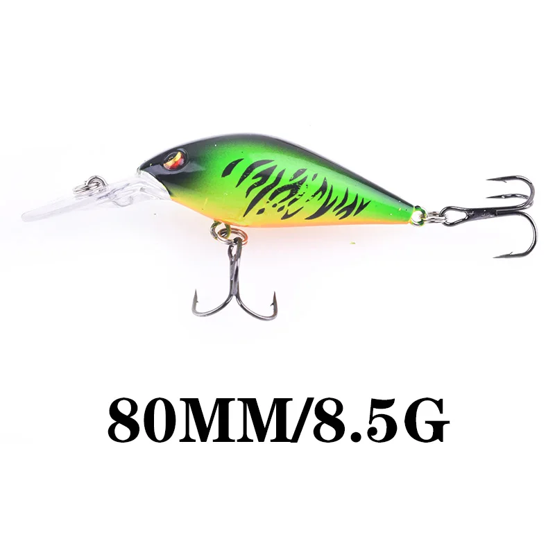 WDAIREN-Cebo duro de manivela, 8cm, 8,5g, señuelo de pesca flotante Minnows Wobbler con gancho 6 #, carpa, Lucio, trucha, curricán, aparejos de pesca