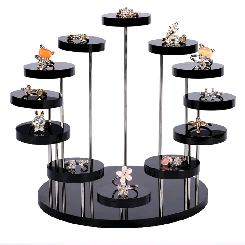 Multi-Layer Acrylic Display Stand Earring Ring Jewelry Holder Rack Gemstone Showcase Mini Anime Action Figure Storage Shelf