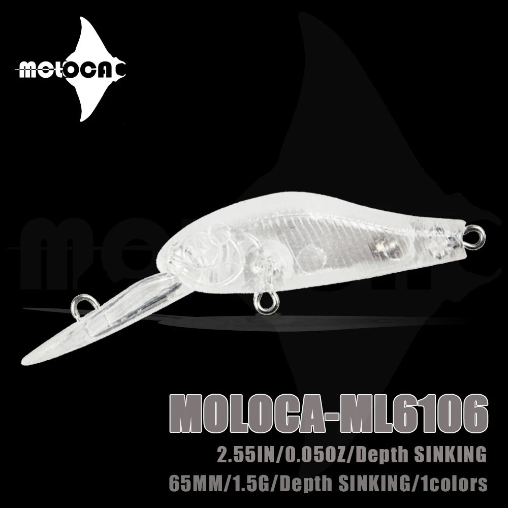 

Fishing Accessories Small Minnow Unpainted Lure 65mm 1.5g Slow Sinking Peche Carp ABS Transparent Isca Artificial Angeln Zubehor