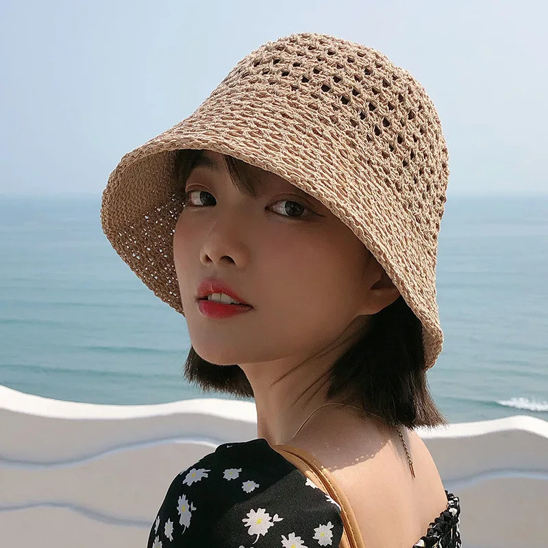 MAXSITI U Breathable hollow knitted Bucket Hat Women fashion basin hat thin spring and summer sun visor fisherman hat