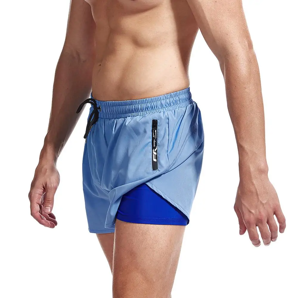 Mens Quick Dry Swim Trunk Beach Swimmwear 2 in 1 Tech Running  Athletic Sport Gym Workout Shorts By Aimpact AM2219