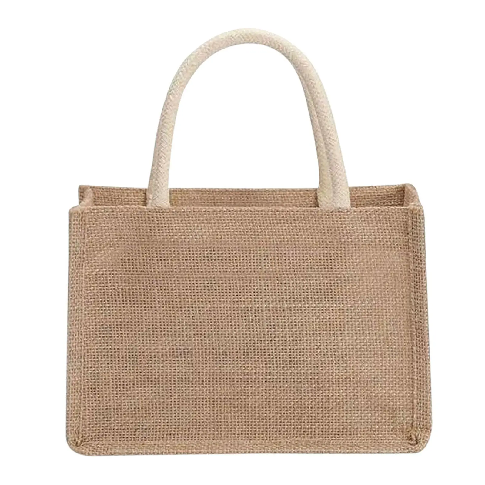 Fashion Burlap Tote Bags Blank Jute Beach Shopping Handbag Vintage Reusable Gift Bags With Handle Portable Women Shopping Bag