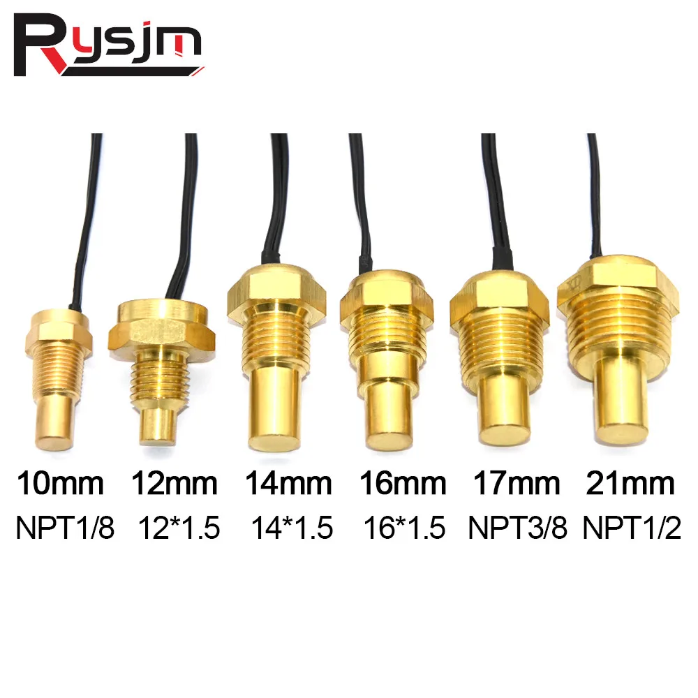 10MM 12MM 14MM 16MM 17MM 18MM 21MM Water Temperature Sensor Universal For 12V/24V Digital Car Truck Gauge Electric Meter NPT1/8