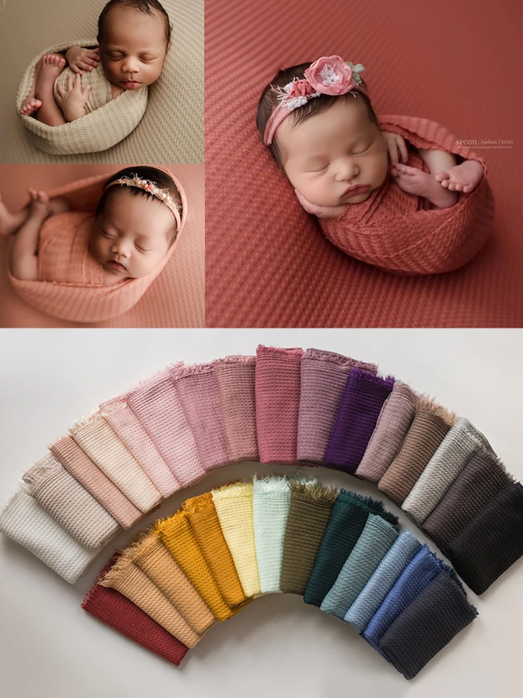 28 Colors Newborn Photography Props Bean Bag Frame Backdrop for Accessoires de photographie fotografia Blanket Waffle Fabric