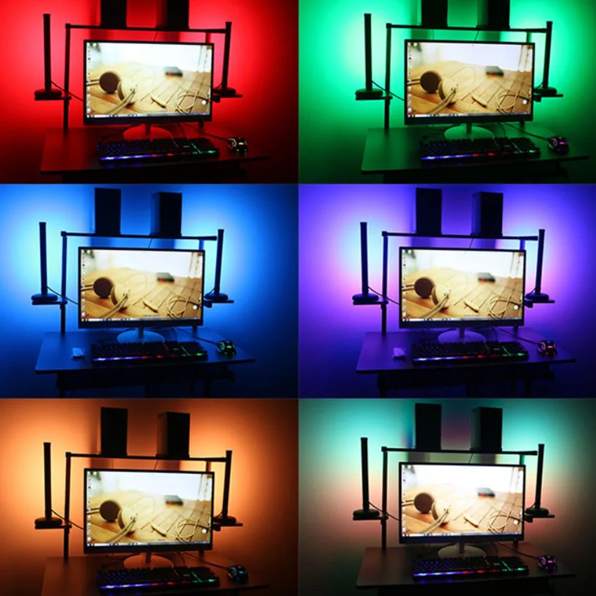 2Pcs LED Atmosphere Table Night Light Sound App Control Pickup Rhythm Light RGB Dimming Lamp TV Background  Lamp For Home Bar
