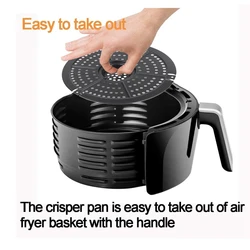 Air Fryer Basket Replacement Grill Air Pan for Power Dash Chefman 2QT-2.6QT Air Fryer Parts Crisper Plate Airfryer Accessories