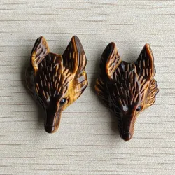 Good quality natural tiger eye stone Carved fashion fox shape Pendants for jewelry making Fast shipping Wholesale 2pcs/lot
