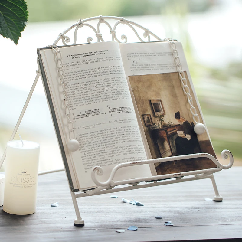 Vintage Cookbook Stand Metal Book Holder White